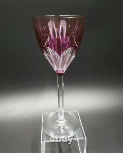 Val St Lambert GEVAERT TCPL 2 Violet Purple Roemer Wine Glasses EXCELLENT