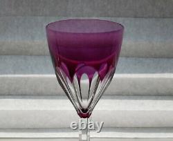 Val St Lambert GEVAERT TCPL 2 Violet Purple Roemer Wine Glasses EXCELLENT