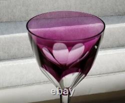 Val St Lambert GEVAERT TCPL 2 Violet Purple Roemer Wine Glasses EXCELLENT