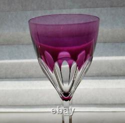 Val St Lambert GEVAERT TCPL 2 Violet Purple Roemer Wine Glasses EXCELLENT