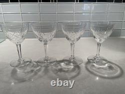 Val St. Lambert Ouchy Pattern Crystal Wine glasses Lots of 4