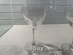 Val St. Lambert Ouchy Pattern Crystal Wine glasses Lots of 4