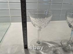 Val St. Lambert Ouchy Pattern Crystal Wine glasses Lots of 4
