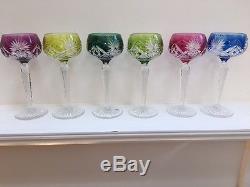 Val St Lambert crystal wine glasses (set of 6)