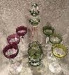 Val St Lambert of Belgium 1956 Tilly Patern Wine Decanter & 6 Glasses