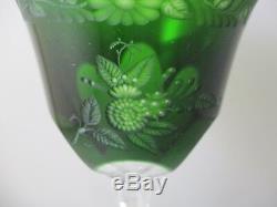 Varga Bouquet Emerald Green Hock Wine Glass- 8 1/4 -0111e