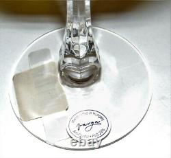 Varga Crystal Printemps Amber 4 Glass Hock Wine Goblets NEW NWT FREE SHIPPING