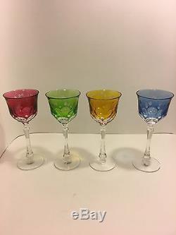 Varga Crystal Wine Glasses 8 1/4 tall. Signed on bottom. Mint Condition