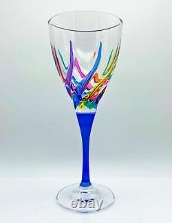 Venetian Carnevale Wine Glasses Set Of 8 Hand Painted Crystal Wine Glasses