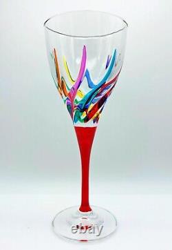 Venetian Carnevale Wine Glasses Set Of 8 Hand Painted Crystal Wine Glasses