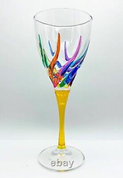 Venetian Carnevale Wine Glasses Set Of 8 Hand Painted Crystal Wine Glasses