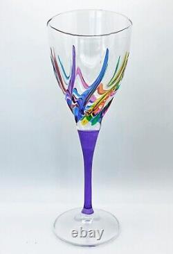 Venetian Carnevale Wine Glasses Set Of 8 Hand Painted Crystal Wine Glasses