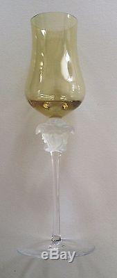 Versace Rosenthal Medusa Lumiere Crystal Grappa Tulip Glass Wine lot of 2