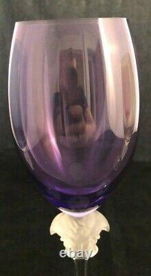 Versace Rosenthal Medusa Stemware Lumiere 4 Crystal Wine Glasses Multi Color