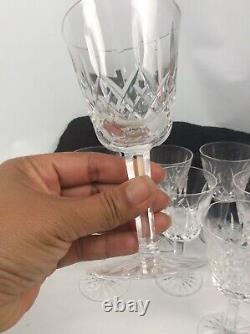 Very Nice 11 Waterford Lismore Crystal Glasses Claret Wine Goblets 5 7/8