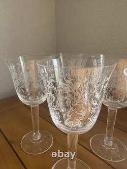 Villeroy & Boch Eloise Etched Wine Glasses Set of 6 Vintage Crystal