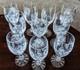Vintage 10 Bohemian Crystal Wine & Water Glasses Pinwheel By Czechoslovakia 7