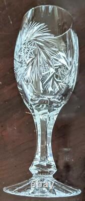 Vintage 10 Bohemian Crystal Wine & Water Glasses Pinwheel By Czechoslovakia 7