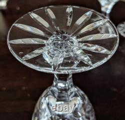 Vintage 10 Bohemian Crystal Wine & Water Glasses Pinwheel By Czechoslovakia 7