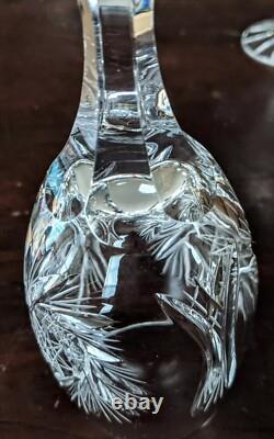 Vintage 10 Bohemian Crystal Wine & Water Glasses Pinwheel By Czechoslovakia 7
