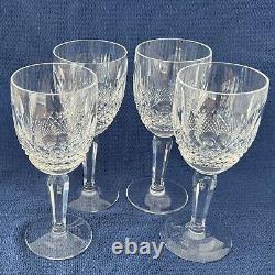 Vintage 6 1/2 Waterford Crystal Colleen Tall Stem Claret Bordeaux Wine Glasses
