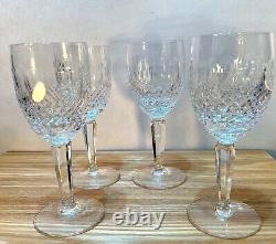 Vintage 6 1/2 Waterford Crystal Colleen Tall Stem Claret Wine Glasses Set of 4