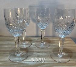 Vintage 6 1/2 Waterford Crystal Colleen Tall Stem Claret Wine Glasses Set of 4