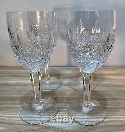 Vintage 6 1/2 Waterford Crystal Colleen Tall Stem Claret Wine Glasses Set of 4