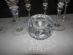 Vintage 6 Rogaska Crystal GALLIA 7.75 Wine 2 Champagne Glasses Candle Votive