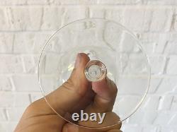 Vintage Antique Set of 14 Crystal Wine Glasses / Goblets with Floral Decoration