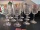 Vintage Bird & Flower Etched Tall Set of 12 Wine Glass Goblets