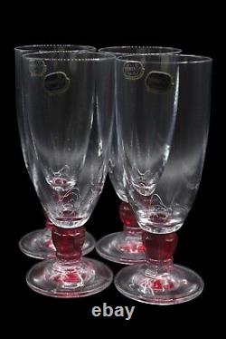 Vintage Bohemia Crystal Wine Glasses with Original Box Set of 4