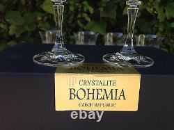 Vintage Bohemia Queen Lace Hand Cut Lead Crystal Wine Goblat 10 Oz (290ml) 6 Pc