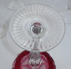 Vintage Bohemian Cut-to-clear Multicolor Hock Wine Glasses Set Of 8