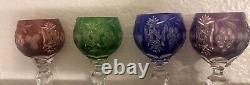 Vintage Crystal Multi-Color Wine Glasses Marsala Pattern SOLD AS SET