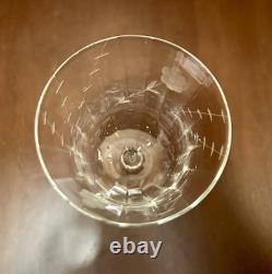 Vintage Crystal Wine Glasses 7 3/4 WithEtched Floral & Leaf Design, Set Of 7