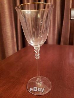Vintage Crystal Wine Glasses Lot 24k Gold Rim Stunning Set of glasses