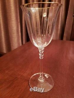 Vintage Crystal Wine Glasses Lot 24k Gold Rim Stunning Set of glasses