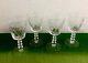 Vintage Crystal glasses Set of 4 Diamond Cross Cut Wine/ water 6 1/4 H
