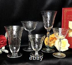 Vintage Cut Glass Floral Swags Collectible Set with 5 Sizes- 20 Pcs