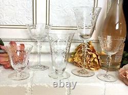 Vintage Cut Glass Floral Swags Collectible Set with 5 Sizes- 20 Pcs