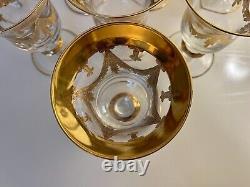 Vintage Design Interglass Italian Crystal Wine Glasses, 24kt (8)