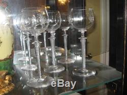 Vintage European(early 1940)(Belguim) Crystal with Coat of Arms, 5 wine glasses