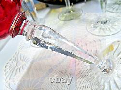 Vintage German Cut Crystal Wine Goblets set of 6 multicolor Germany bohemian