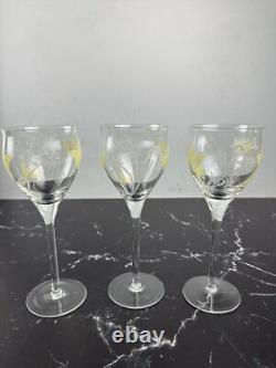 Vintage Givenchy Crystal Wine Glasses Set of 12 Etched Flowers and Butterflies