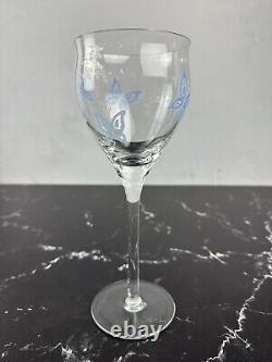 Vintage Givenchy Crystal Wine Glasses Set of 12 Etched Flowers and Butterflies