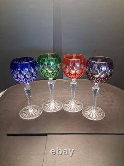 Vintage Godinger Dynasty Bohemian Cut Crytal Hock Wine Glasses Set Of 4. Nice