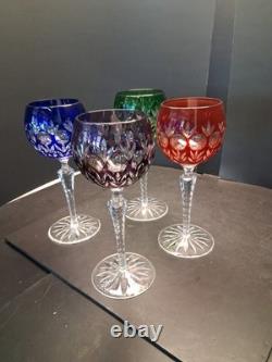 Vintage Godinger Dynasty Bohemian Cut Crytal Hock Wine Glasses Set Of 4. Nice