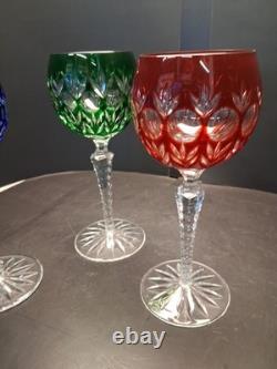 Vintage Godinger Dynasty Bohemian Cut Crytal Hock Wine Glasses Set Of 4. Nice