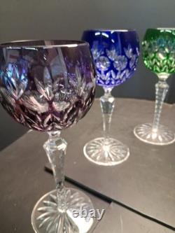 Vintage Godinger Dynasty Bohemian Cut Crytal Hock Wine Glasses Set Of 4. Nice